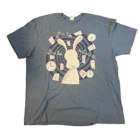 Gray white rabbit T-shirt size 3XL - Picture 1 of 4